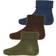 Minymo Baby Rib Socks 3-pack - Dark Olive