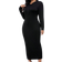 Shein Lune Plus Size Solid Color Long Sleeve Casual Slim Long Dress Maxi Women Outfit