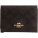 Coach Card Holder Wallet In Blocked Signature Canvas - Gold/Walnut/Tan