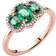 Pandora Three Stone Vintage Ring - Rose Gold/Green/Transparent