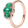 Pandora Three Stone Vintage Ring - Rose Gold/Green/Transparent