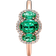 Pandora Three Stone Vintage Ring - Rose Gold/Green/Transparent