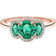 Pandora Three Stone Vintage Ring - Rose Gold/Green/Transparent