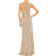 Mac Duggal Embellished Illusion High Neck Cap Sleeve Gown - Nude