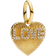 Pandora Engravable Love Heart Dangle Charm - Gold/Transparent