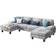 Ebern Designs Ahupendra 3-Piece Gray Chenille Sofa 110.2" 4 Seater