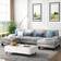 Ebern Designs Ahupendra 3-Piece Gray Chenille Sofa 110.2" 4 Seater