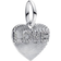 Pandora Engravable Love Heart Dangle Charm - Silver/Transparent