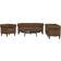 vidaXL 3 Piece Set Brown Sofa 79.3" 3 Seater