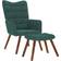 vidaXL Velvet Dark Green Fåtölj 95.5cm 2st