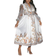 Shein Slayr Elegant Party Occasion & Date Night Plus Size Midi Dress, Crossover V Neck With Belt, Floral Mesh Print, A-Line Flared Skirt, Spring Autumn - Z