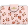Coach Medium Corner Zip Wallet With Rosette Print - Gold/Blush Multi