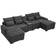 Latitude Run Akeyra Gray Sofa 130.4" 5pcs 4 Seater
