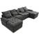 Latitude Run Akeyra Gray Sofa 130.4" 5pcs 4 Seater