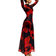 Shein Aloruh New Autumn/Winter Red Tie Dye Floral Mesh Print Party Long Sleeve Fitted Dress For Vacation