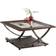 Mercer41 Isiah Clear/Dark Brown Coffee Table 36x36"