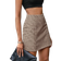 Shein Frenchy Zip Back Houndstooth Skirt - Multicolor