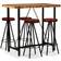 vidaXL Solid Reclaimed Brown/Black Bar Table 60x120cm 5pcs