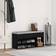 vidaXL Bench Black Oak 102 x 30.5 x 45 cm Shoe Rack