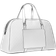 Michael Kors Jet Set Travel Extra Large Striped Metallic Signature Logo Weekender Bag - Optic White