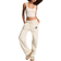 PINK Women's Ivy Fleece Straight Leg Sweatpants - White Shell