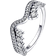 Pandora Sparkling Asymmetric Wave Ring - Silver/Transparent