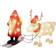 Konstsmide Santa And Reindeer Red/White Julepynt