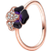 Pandora Pansy Flower Ring - Rose Gold/Purple/Transparent