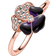 Pandora Pansy Flower Ring - Rose Gold/Purple/Transparent