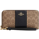 Coach Long Zip Around Wallet In Signature Canvas With Stripe - Gold/Tan/Black