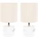 ValueLights Betty Pair Glass Lamps with LED Bulbs Table Lamp