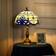 Homcom Stained Glass Antique Blue Table Lamp