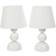 ValueLights Winnie Pair of Cream Fabric Shade Lamps Table Lamp