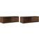 vidaXL Brown Oak Wall-Mount Cabinet Set of 2 TV Bench