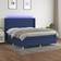 vidaXL Box Spring Colchón Luces LED Tela Azul 180x200 cm Cama Continental