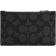 Coach Zip Card Case In Signature Canvas - Gunmetal/Charcoal/Black