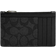 Coach Zip Card Case In Signature Canvas - Gunmetal/Charcoal/Black
