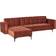 Beliani Velvet Right Hand Corner Red Soffa 266cm 4-sits