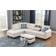 Three Posts Alger Wide Left Hand Facing Ottoman Beige Linen Blend Sofa 98" 3pcs 4 Seater