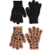 H&M Kid's Fine-Knit Gloves 2-pack - Beige/Leopard-Print (1212727002)