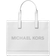 Michael Kors Cooper Logo Embossed Pebbled Leather Tote Bag - Bright White