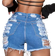 Shein Rave Y2K Street High Stretch Slant Pocket Frayed Cut Out Ripped Raw Hem Denim Daily Casual Skinny Mini Shorts