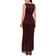 Adrianna Papell Metallic Mesh Faux Wrap Gown with Ruffle Accents - Burgundy Gold