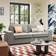 Ebern Designs Chenille Gray Sofa 86" 2 Seater