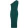 Quiz Women's Scuba One Shoulder Trim Ruched Midi Dress - Green