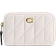 Coach Essential Small Zip Around Card Case With Pillow Quilting - Nappa Leather/Brass/Chalk