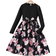 Shein Tween Girl Floral Flared Long-Sleeved Round Neck Dress With Belt, Autumn/Winter New Arrival Holiday Dress