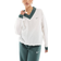 Nike Sportswear Essential Women's Loose UV Woven Long-Sleeve V-Neck Top - Sail/Vintage Green/Vintage Green