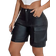 Shein Apperloth A Y2K Street Casual Flap Pocket Seam Detail Bermuda PU Leather Cargo Wide Leg Shorts