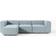 Westwing Collection Bouclé Lena with Footstool Light Blue Soffa 287cm 2st 4-sits